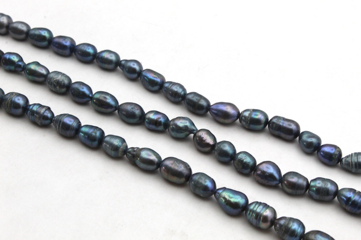 Fresh Water Grey Metalic Pearl Oval 7 x 12 mm