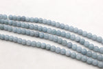 Ash Grey Jade ( Dyed ) Round Smooth Gemstone Bead 16" Strand