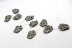 Dalmantian Jasper Leaf Side Hole 29 x 40 mm Gemstone Beads 16" Strand