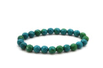 Syn Chrysocolla Round Faceted Bracelet