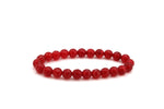 Red Dyed Round Faceted Bracelet