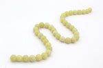 Yellow Jade Round Gemstone Beads 16" Strand