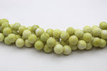 Lime Jade Round Gemstone Beads 16" Strand