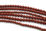 Red Jasper Round Gemstone Beads 16" Strand