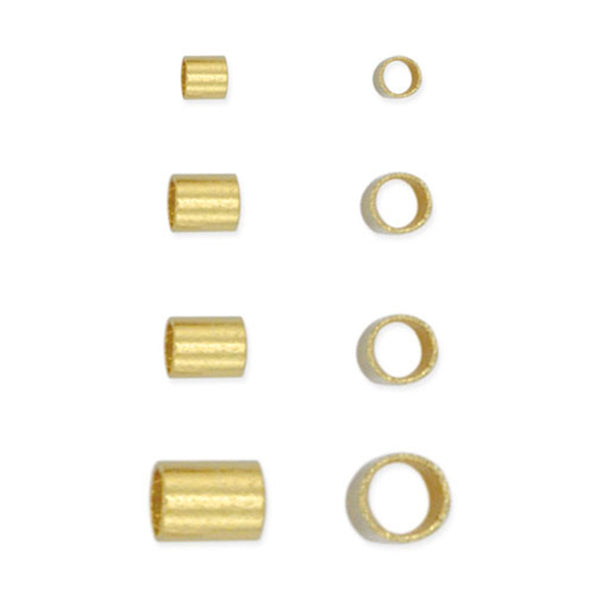 Crimp Tube Variety Pack, Size 1, 2, 3, 4, Gold Color, 600 pc