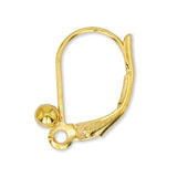 Ear Wires, Lever Back, Ball, Gold Color, 4 pc