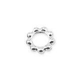 Solid Rings, 6 mm (.236 in), Beaded, Silver Plated, 20 pc