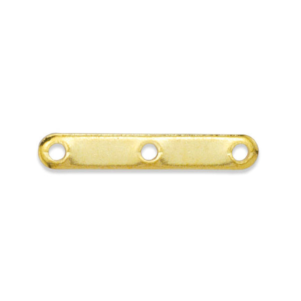 Spacer Bars, 3 Hole, Gold Color, 12 pc