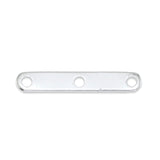 Spacer Bars, 3 Hole, Silver Plated, 14 pc
