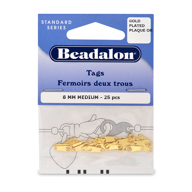 Tags, 8 mm (.315 in), Gold Color, 25 pc