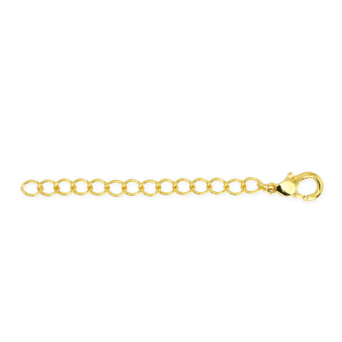Extension Chain, 2 in (5.08 cm), Lobster Claw, Gold Color, 3 pc