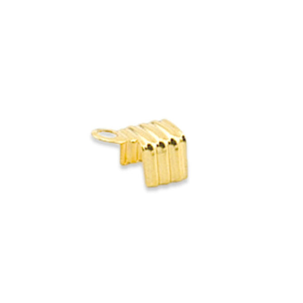 Cord Ends, Fold-Over, Gold Color, 144 pc