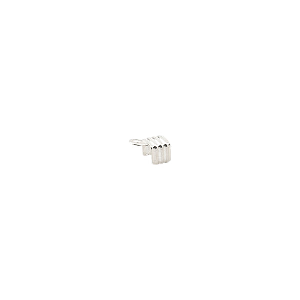 Cord Ends, Fold-Over, 4 mm, Silver Plated, 20 pc