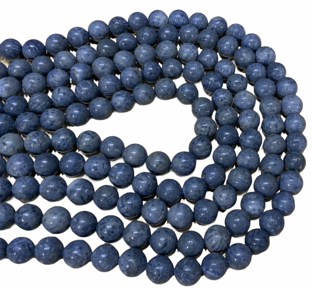 Denim Lapis Smooth Gemstone Beads 10mm 16" strand ***