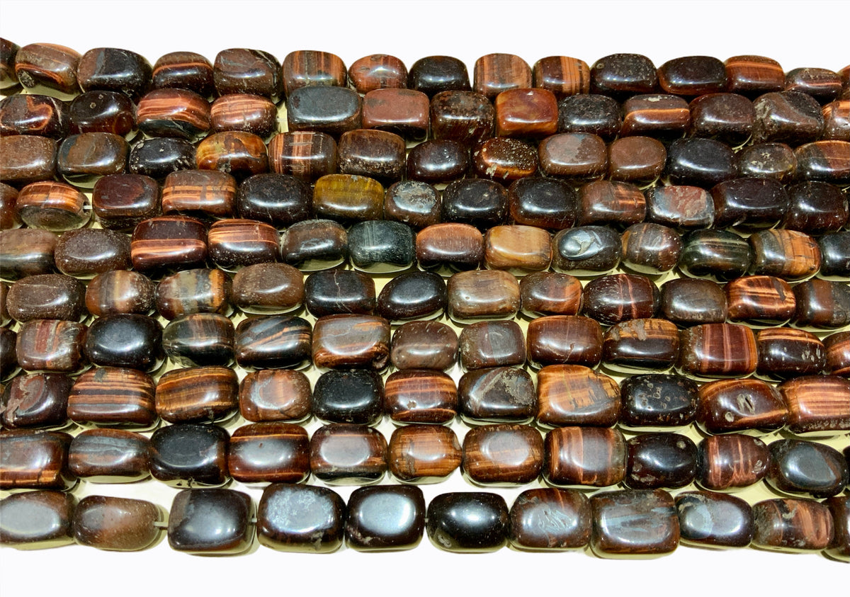 Tigers Eye Red Nugget Gemstone Bead Assorted Sizes 16" strand ***