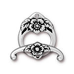 Toggle-Pewter 8 x 12 mm Inside Diameter Floral Design