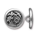 Flower Button-Pewter