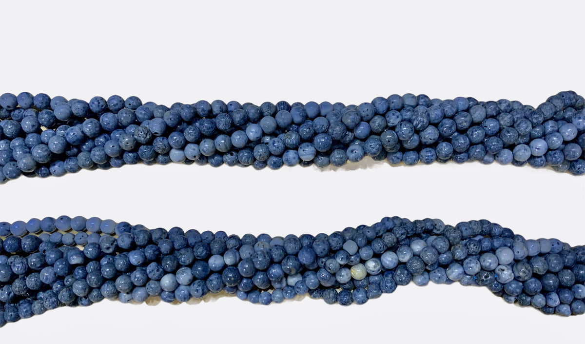 Denim Lapis Smooth Gemstone Beads 5mm 16" strand ***