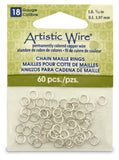 18 Gauge Artistic Wire, Chain Maille Rings, Round, Tarnish Resistant Silver, 5/32 in (3.97 mm), 60 pc