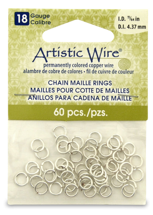 Artistic Wire Chain Maille Jump Rings 18 Ga. 11/64 in. Brass 100 Pc.