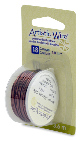 Artistic Wire, 18 Gauge (1.0 mm), Brown, 4 yd (3.6 m)