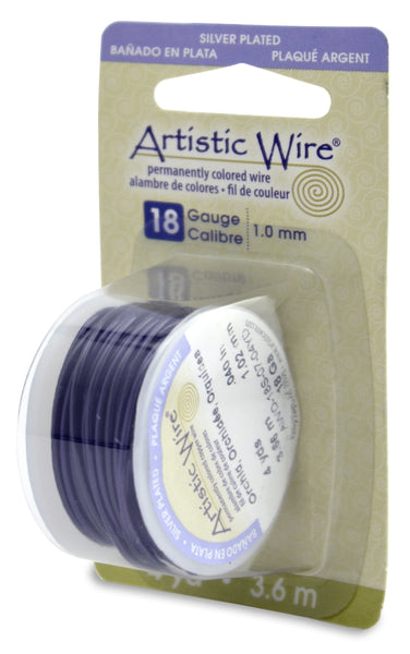 Artistic Wire, 18 Gauge (1.0 mm), Silver Plated, Orchid, 4 yd (3.6 m)