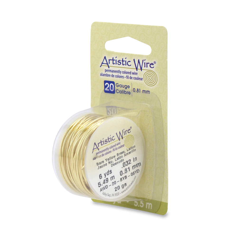 Artistic Wire, 20 Gauge (.81 mm), Bare Yellow Brass, 6 yd (5.5 m) – Bead  The Beads