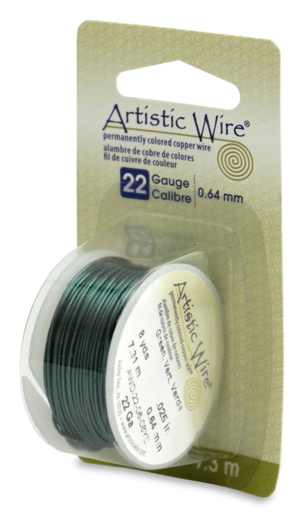 Artistic Wire, 22 Gauge (.64 mm), Green, 8 yd (7.3 m)