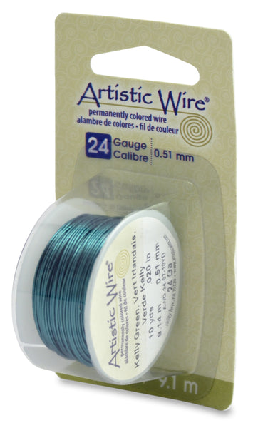 Artistic Wire, 24 Gauge (.51 mm), Kelly Green, 10 yd (9.1 m)