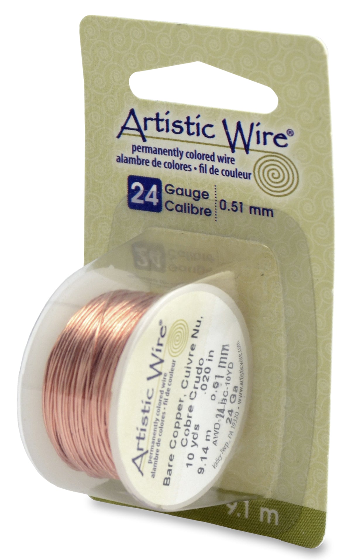 Artistic Wire, 24 Gauge (.51 mm), Bare Copper, 10 yd (9.1 m)