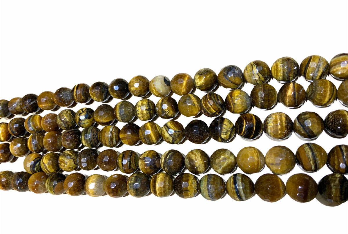 Tigers Eye Faceted Gemstone Beads 14 mm 16" strand ***