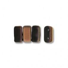 Matte Apollo Jet 2-Hole Brick Beads - 3 x 6mm