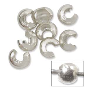 4MM CRIMP BEAD COVER SS PACKAGE OF 12