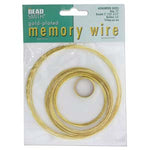 MEMORY WIRE ASST 5 SIZES 10 LOOPS EACH GOLD COLOR
