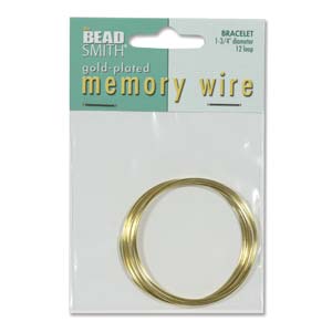 MEMORY WIRE 1 3/4 12 TRN GOLD PLATE -RND BRACELET