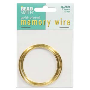 MEMORY WIRE 2 12 TURNS GOLD PLATE -BRACELET