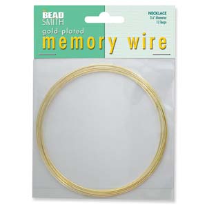 MEMORY WIRE NECKLACE GLD PLT 3.6 12 TURNS