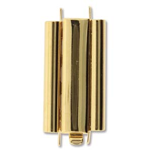 BEADSLIDE SMOOTH PLAIN 10 X 24MM GOLD PLATED EA