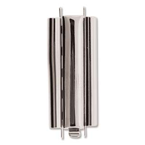 BEADSLIDE SMOOTH PLAIN 10 X 29MM SILVER PLATED 1