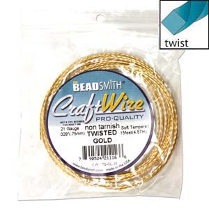 CRAFT WIRE 21GA TWISTED SQUARE 15FT SPL GOLD