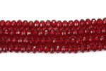 Dark Cherry Red Czech Glass Faceted Rondelle Beads 7 mm