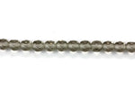 Grey Czech Glass Faceted Oval Beads 6 mm 8" strand