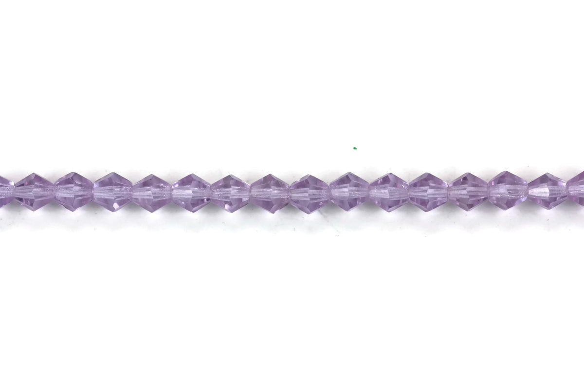 Light Purple Czech Glass Faceted Bicone Beads 6 mm