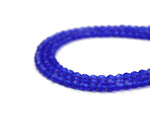 Royal Blue Glass Faceted Oval Beads 4 mm 8" strand
