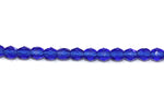 Royal Blue Glass Faceted Oval Beads 4 mm 8" strand