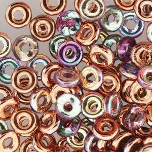 O BEADS 3.8X1MM CRYSTAL COPPER RNBW-10 GM