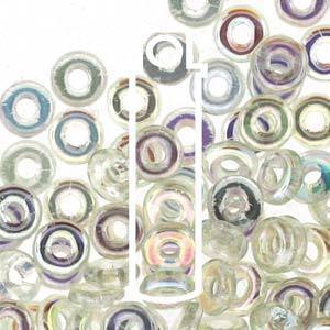 O BEADS 3.8X1MM CRYSTAL GREEN RNBW-APRX 10GM