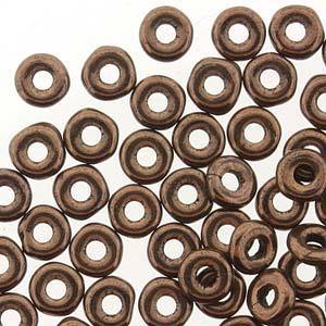 O BEADS 3.8X1MM JET BRONZE - 10GM
