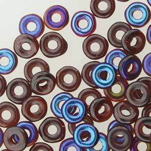 O BEADS 3.8X1MM RED AZURO -10 GM