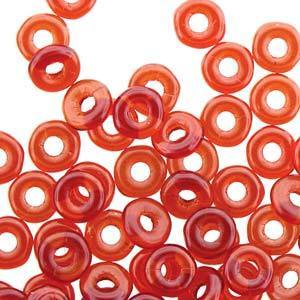 O BEADS 3.8X1MM RED -10 GM